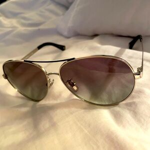 Coach Silver Aviator Style Sunglasses